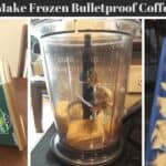 Steps to make frozen Bulletproof Coffee cubes: Follow bulletproof coffee recipes by blending coconut oil and butter in a mixer, then pour the mixture into an ice cube tray.
