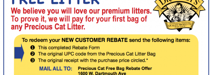 Get Free Cat Litter 40lb Bag – Free after Rebate