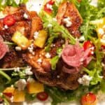 quick easy healthy main meal recipe with peaches and chicken - summer salad recipe