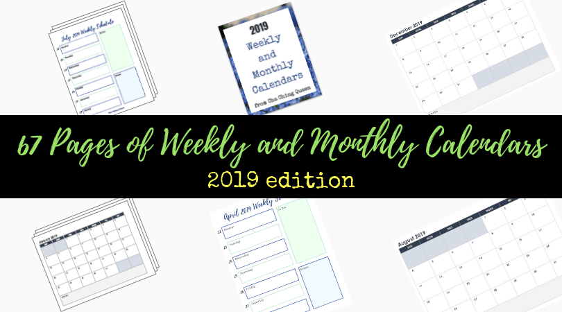 Printable 2019 Calendars - Weekly and Monthly View (67 pages)