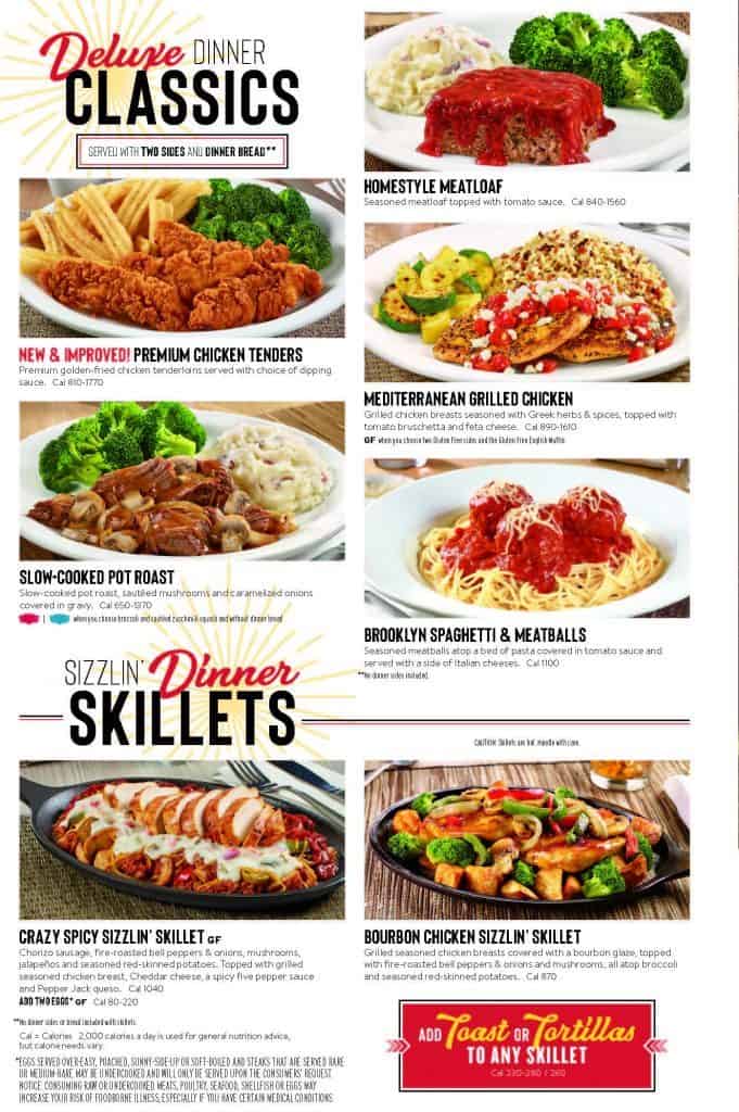 Take Out Menu for Denny's