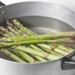 How To Parboil Asparagus; Asparagus in pot of water